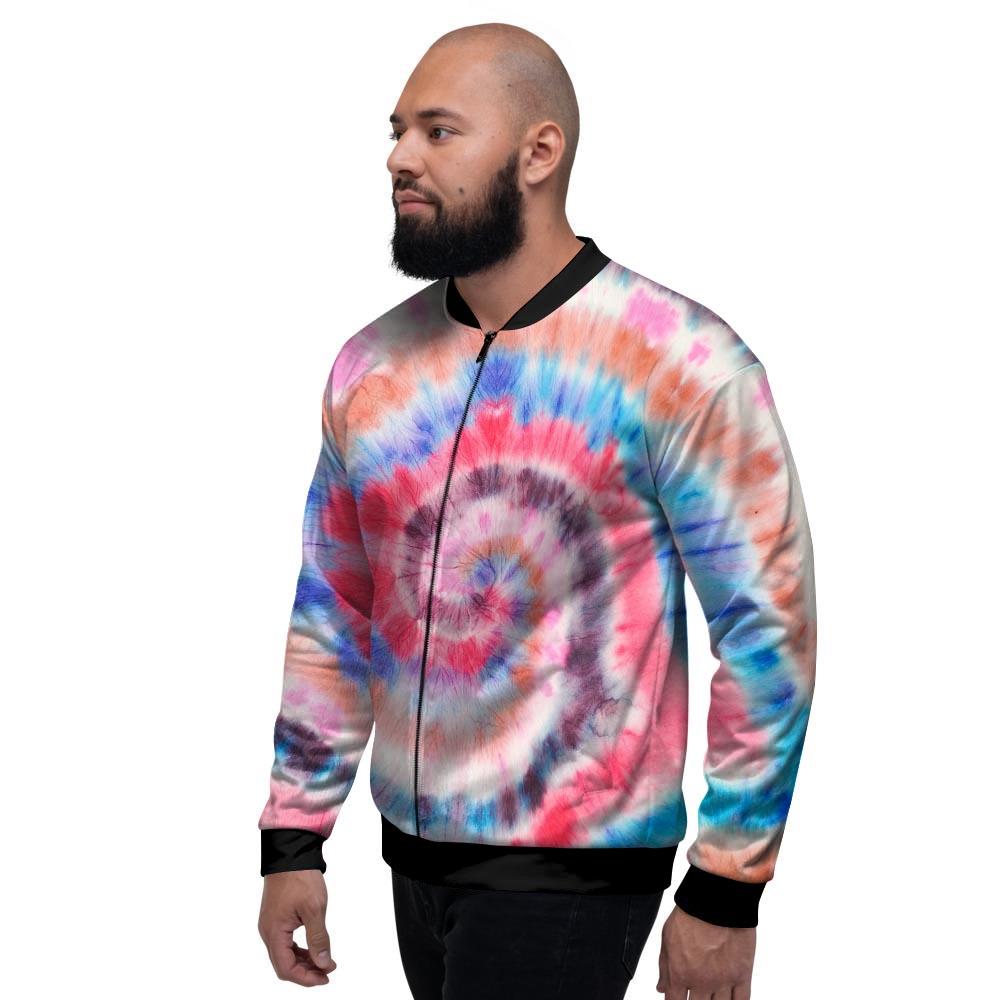 Swirl Rainbow Tie Dye Men's Bomber Jacket-grizzshop