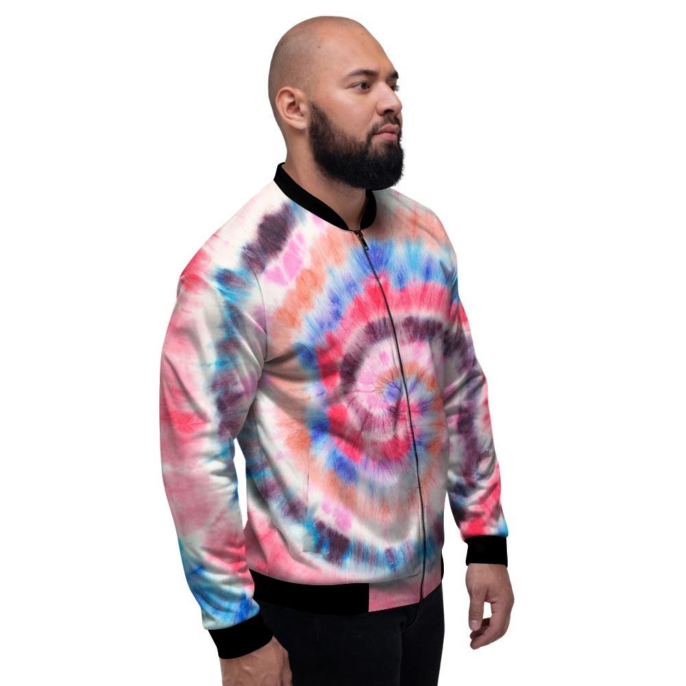 Swirl Rainbow Tie Dye Men's Bomber Jacket-grizzshop