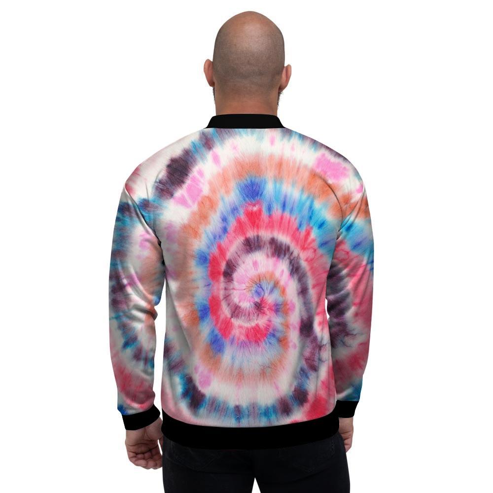 Swirl Rainbow Tie Dye Men's Bomber Jacket-grizzshop