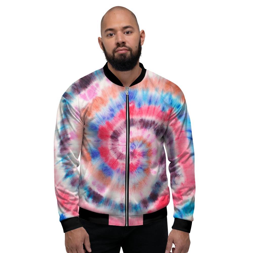 Swirl Rainbow Tie Dye Men's Bomber Jacket-grizzshop