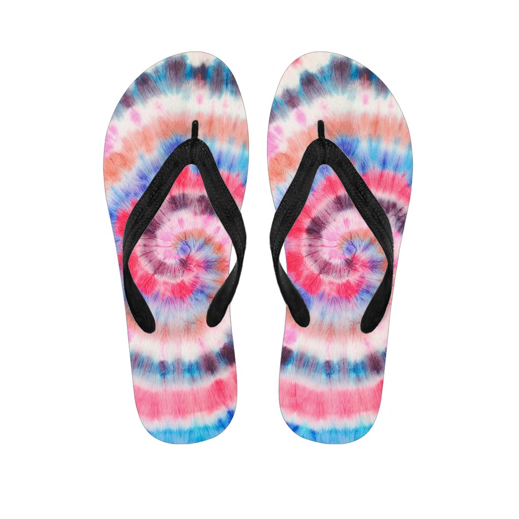 Swirl Rainbow Tie Dye Men's Flip Flops-grizzshop