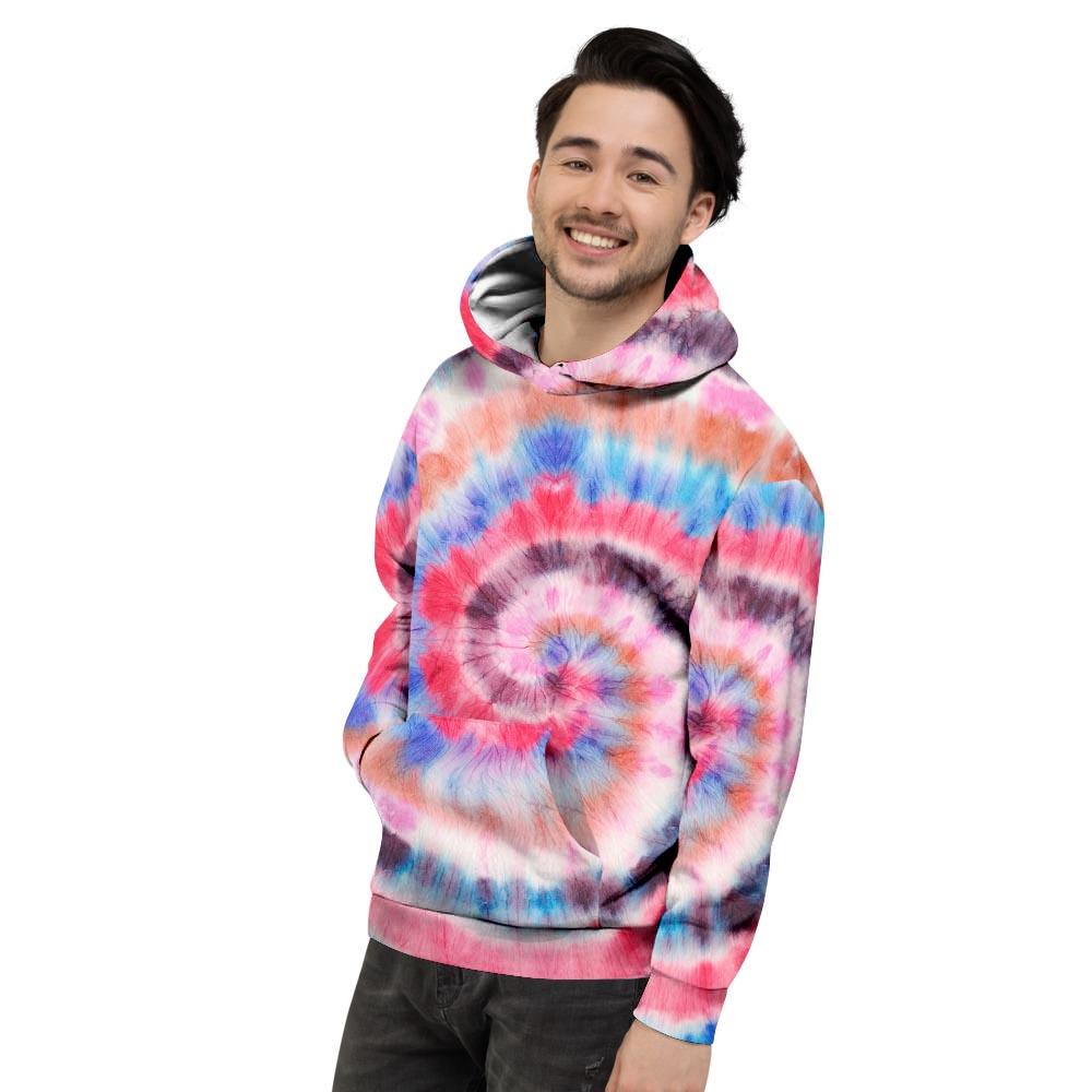 Swirl Rainbow Tie Dye Men's Hoodie-grizzshop