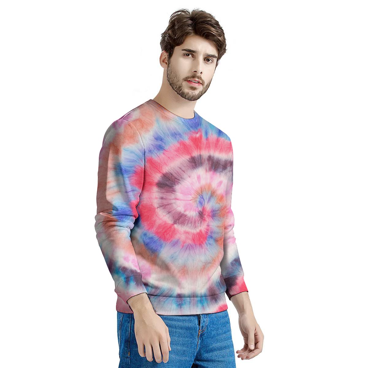 Swirl Rainbow Tie Dye Men's Sweatshirt-grizzshop