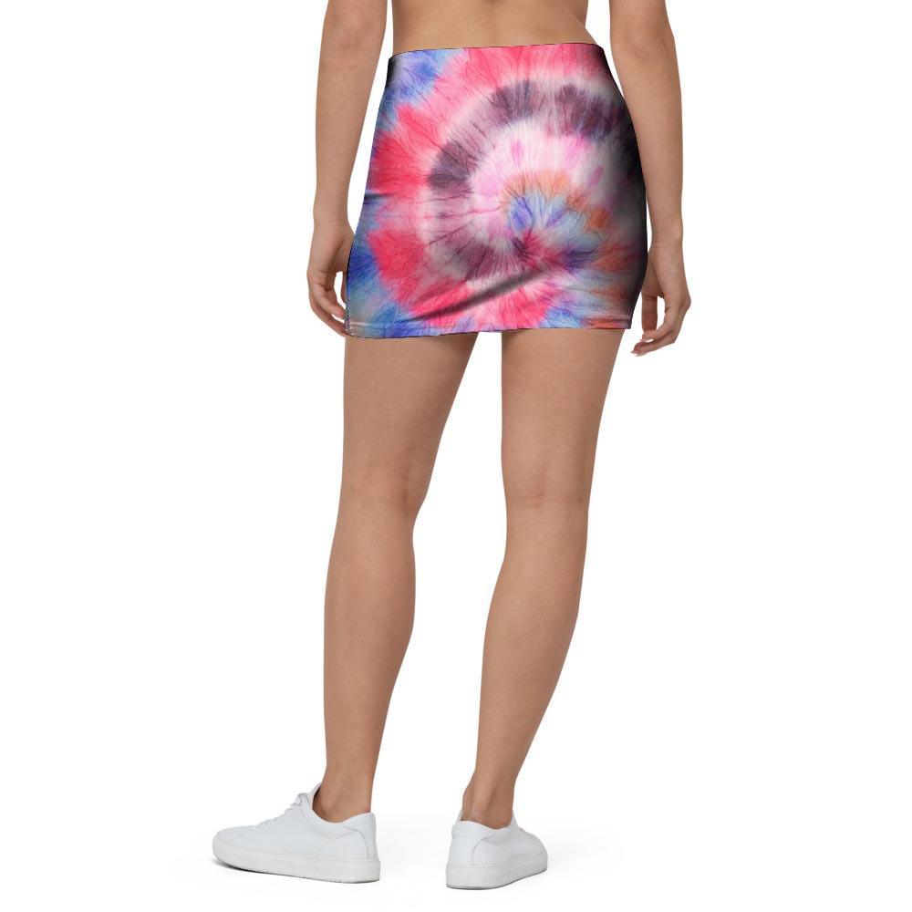 Swirl Rainbow Tie Dye Mini Skirt-grizzshop