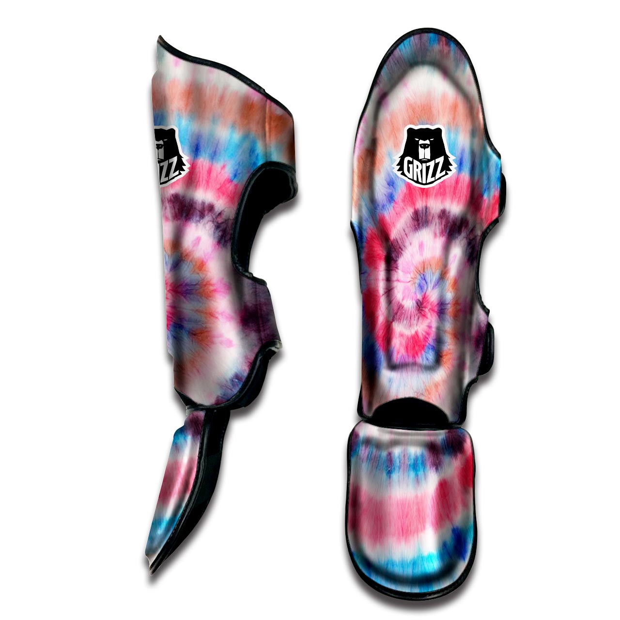 Swirl Rainbow Tie Dye Muay Thai Shin Guard-grizzshop