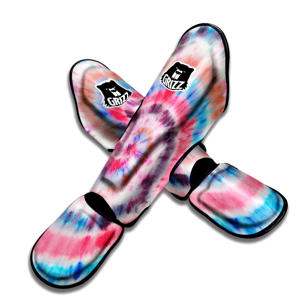 Swirl Rainbow Tie Dye Muay Thai Shin Guard-grizzshop