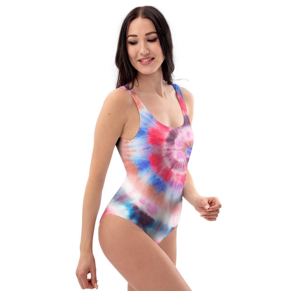 Swirl Rainbow Tie Dye One Piece Swimsuite-grizzshop