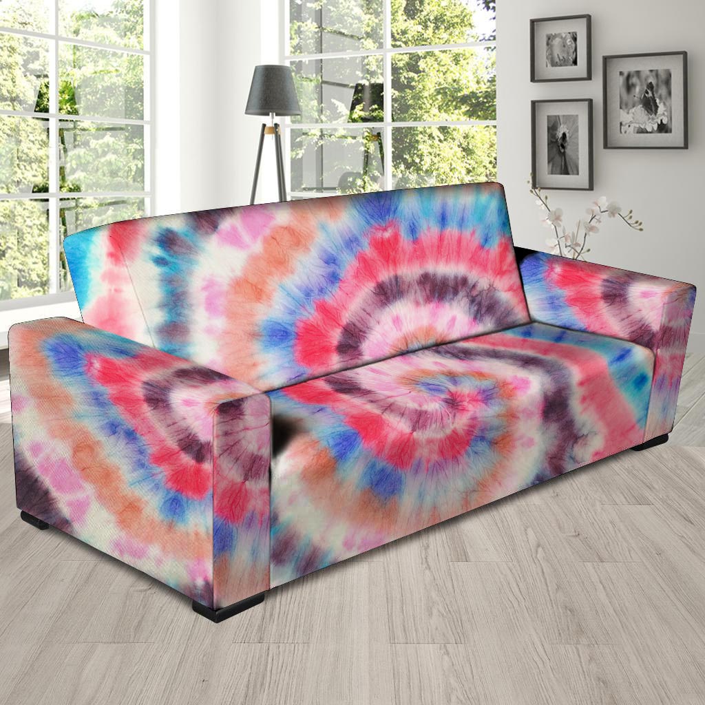 Swirl Rainbow Tie Dye Sofa Cover-grizzshop