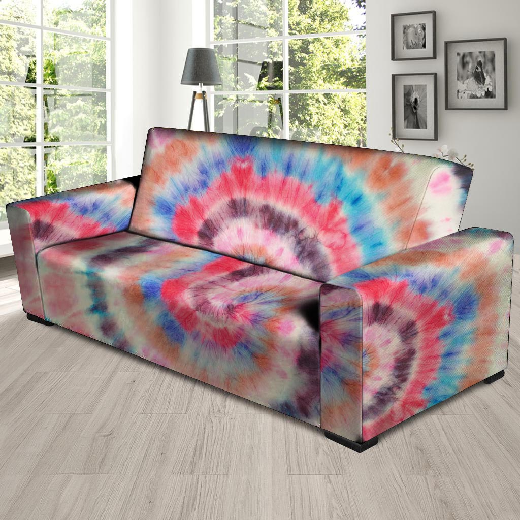 Swirl Rainbow Tie Dye Sofa Cover-grizzshop