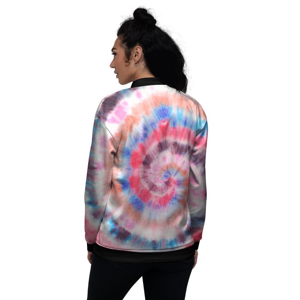 Swirl Rainbow Tie Dye Women's Bomber Jacket-grizzshop