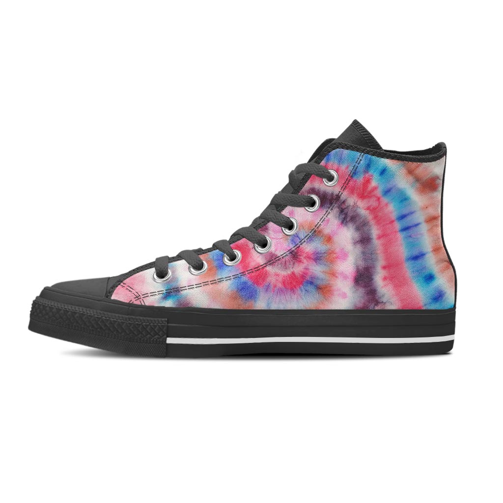 Swirl Rainbow Tie Dye Women's High Top Shoes-grizzshop