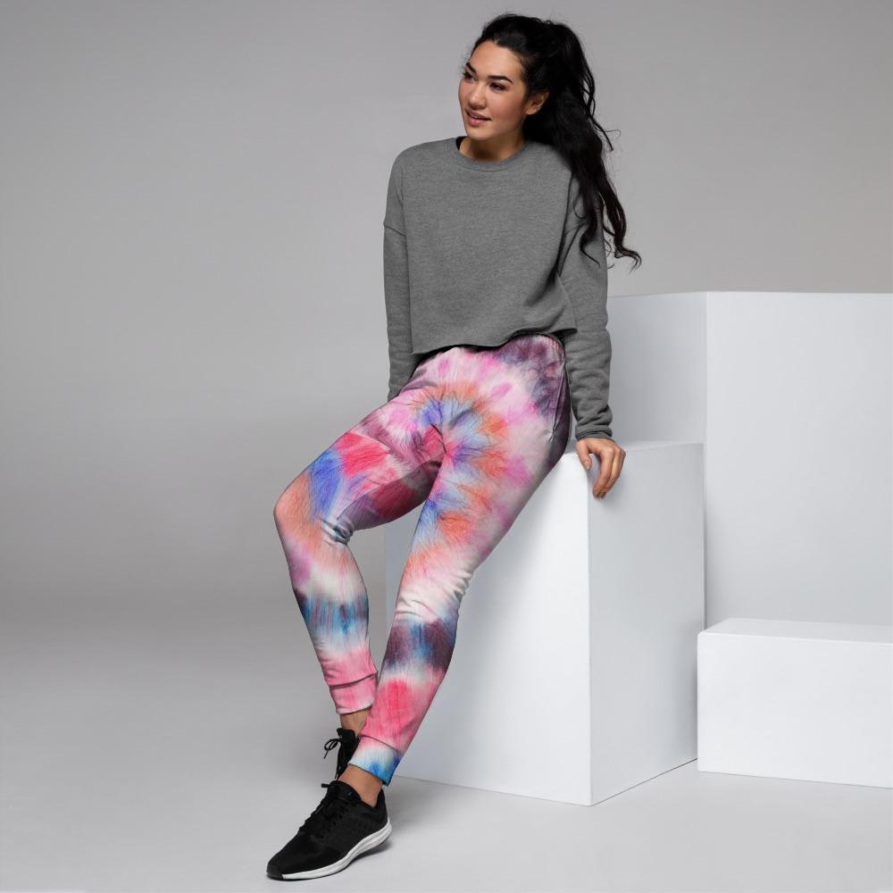 Swirl Rainbow Tie Dye Women's Joggers-grizzshop