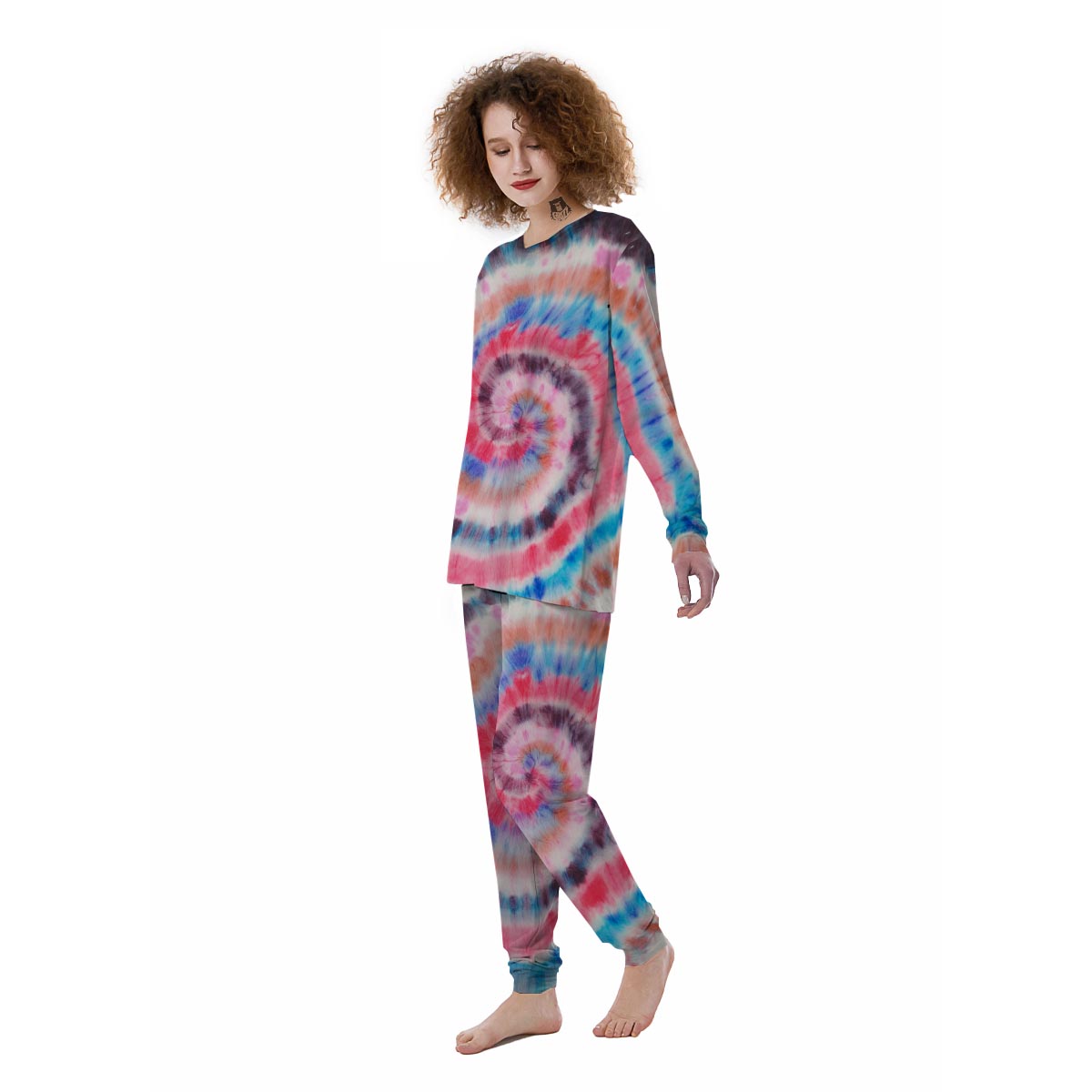 Swirl Rainbow Tie Dye Women's Pajamas-grizzshop