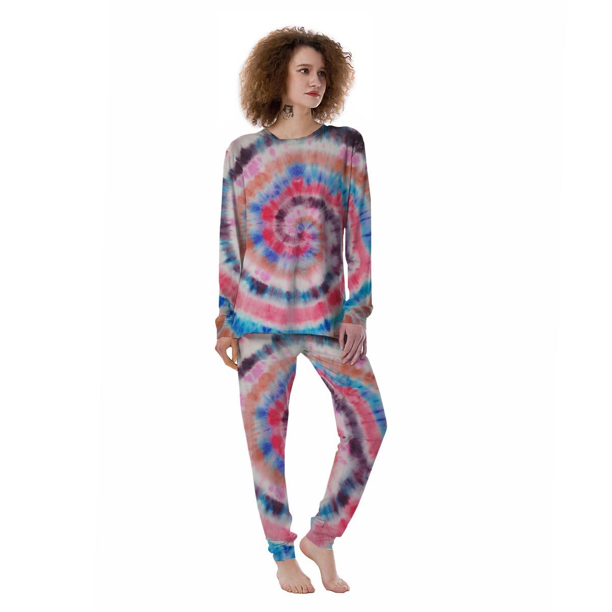 Swirl Rainbow Tie Dye Women's Pajamas-grizzshop