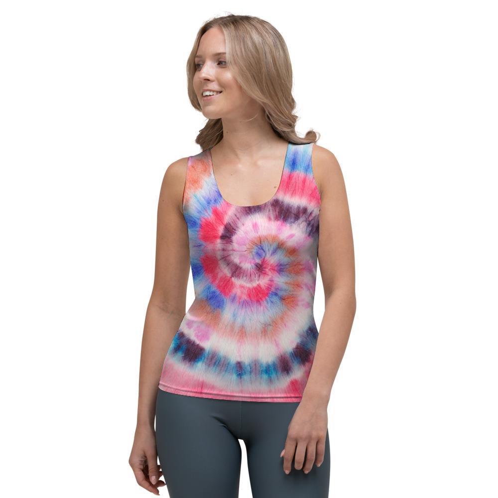 Swirl Rainbow Tie Dye Women's Tank Top-grizzshop