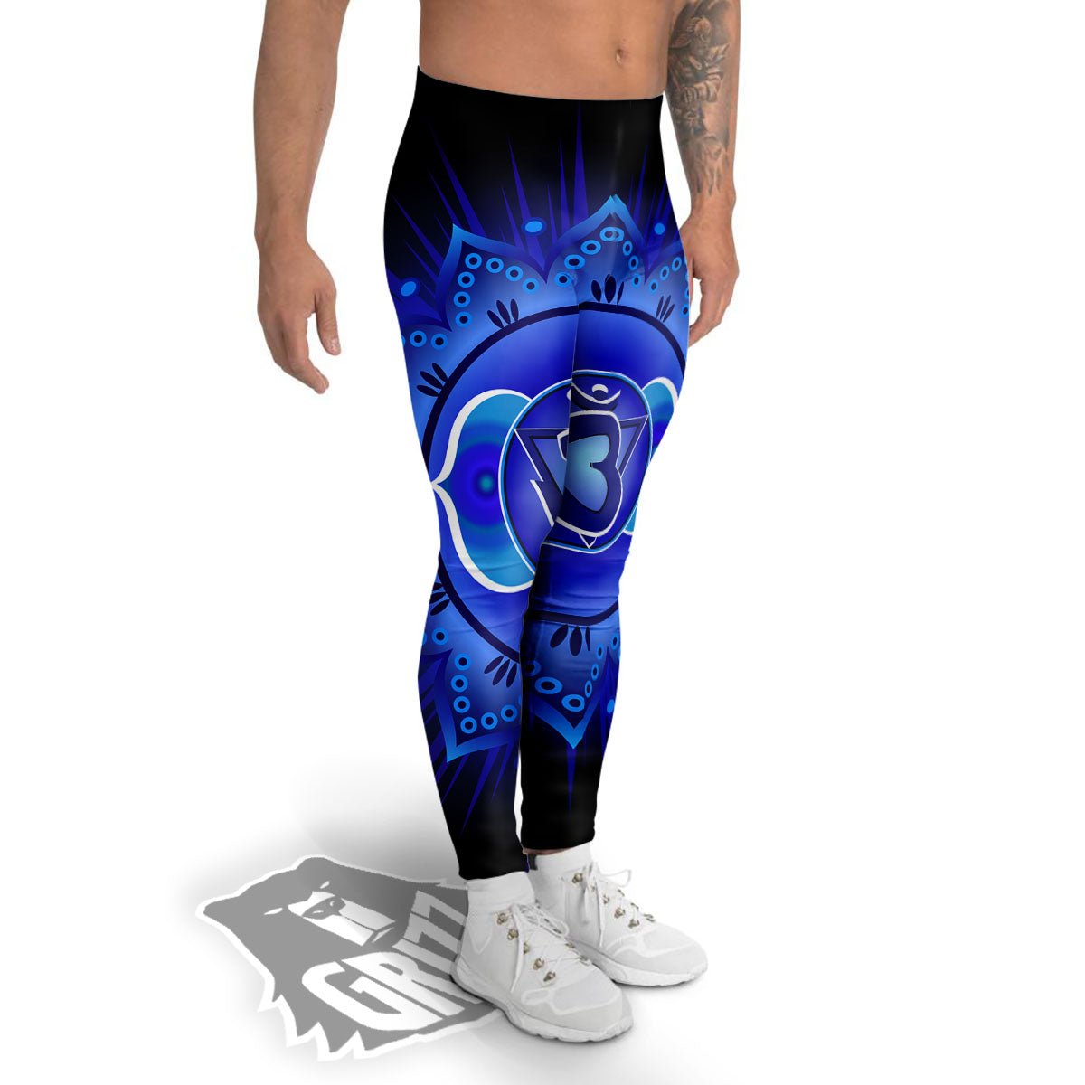 Symbol Ajna Chakra Print Men's Leggings-grizzshop