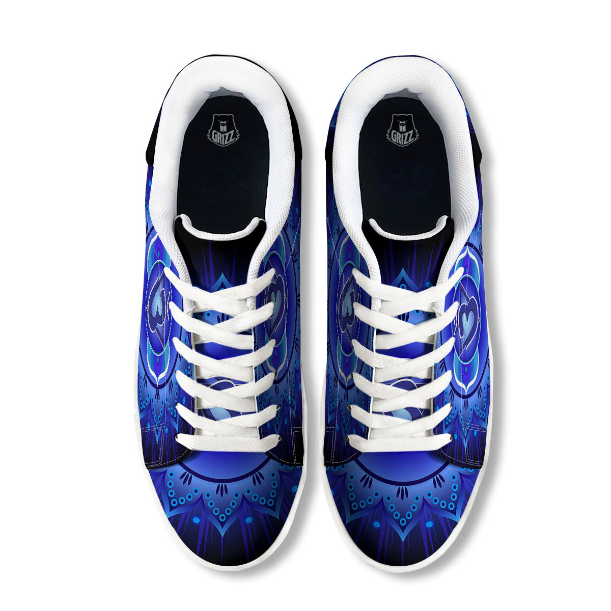 Symbol Ajna Chakra Print White Low Top Sneakers-grizzshop