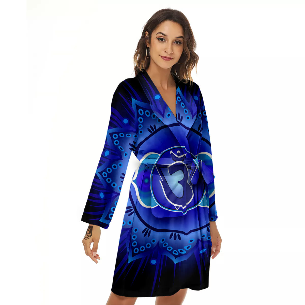 Symbol Ajna Chakra Print Women's Robe-grizzshop