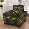 Symbol All Seeing Eye Print Armchair Slipcover-grizzshop