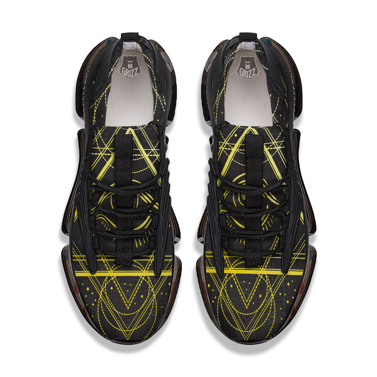 Symbol All Seeing Eye Print Black Gym Shoes-grizzshop