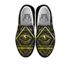 Symbol All Seeing Eye Print Black Slip On Shoes-grizzshop