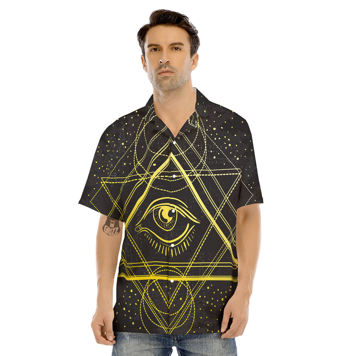 Symbol All Seeing Eye Print Men's Hawaiian Shirt-grizzshop