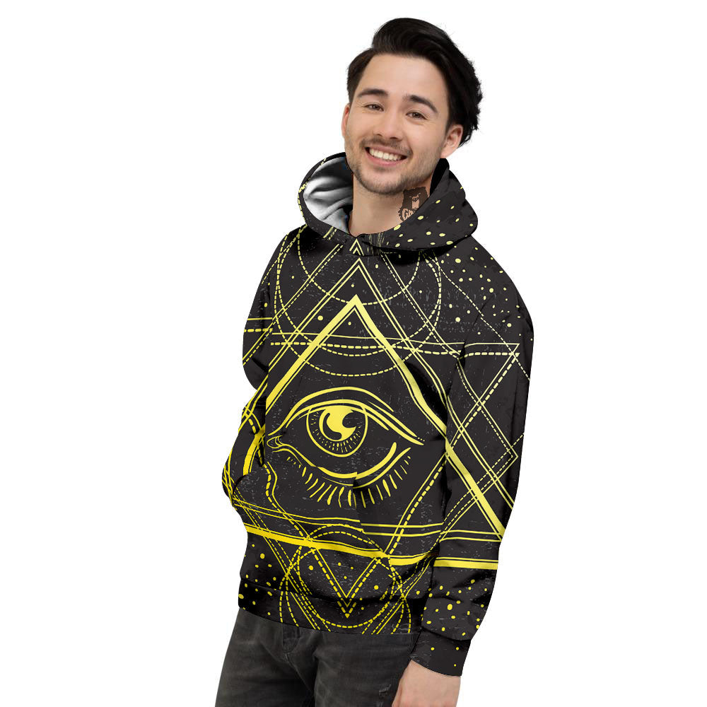 Symbol All Seeing Eye Print Men's Hoodie-grizzshop