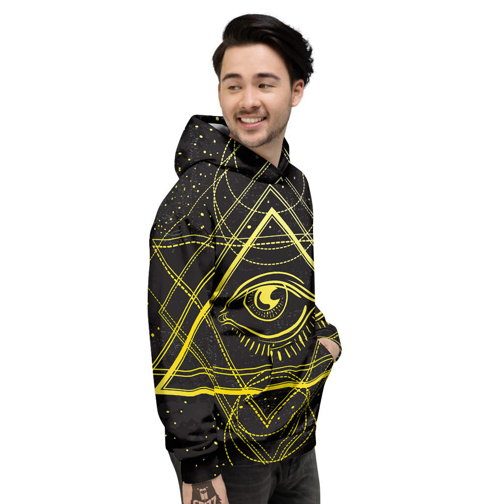 Symbol All Seeing Eye Print Men's Hoodie-grizzshop