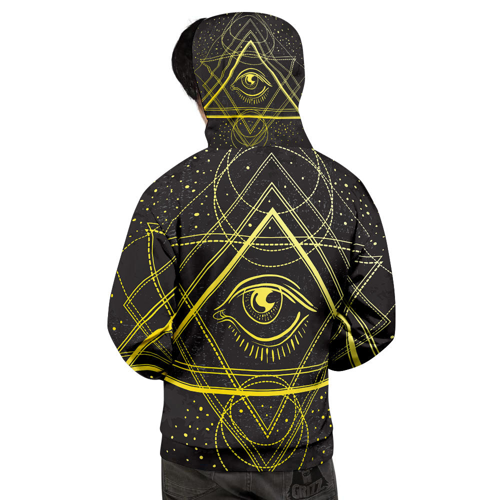 Symbol All Seeing Eye Print Men's Hoodie-grizzshop