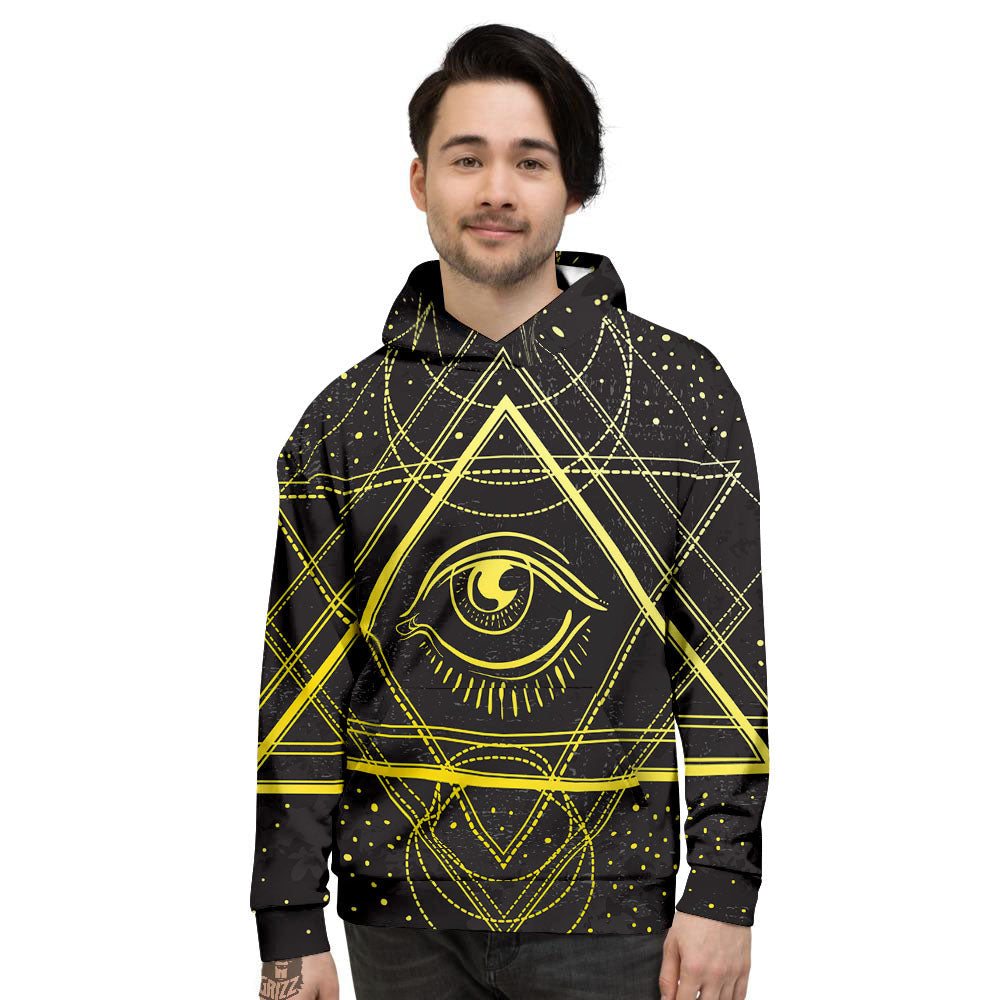 Symbol All Seeing Eye Print Men's Hoodie-grizzshop