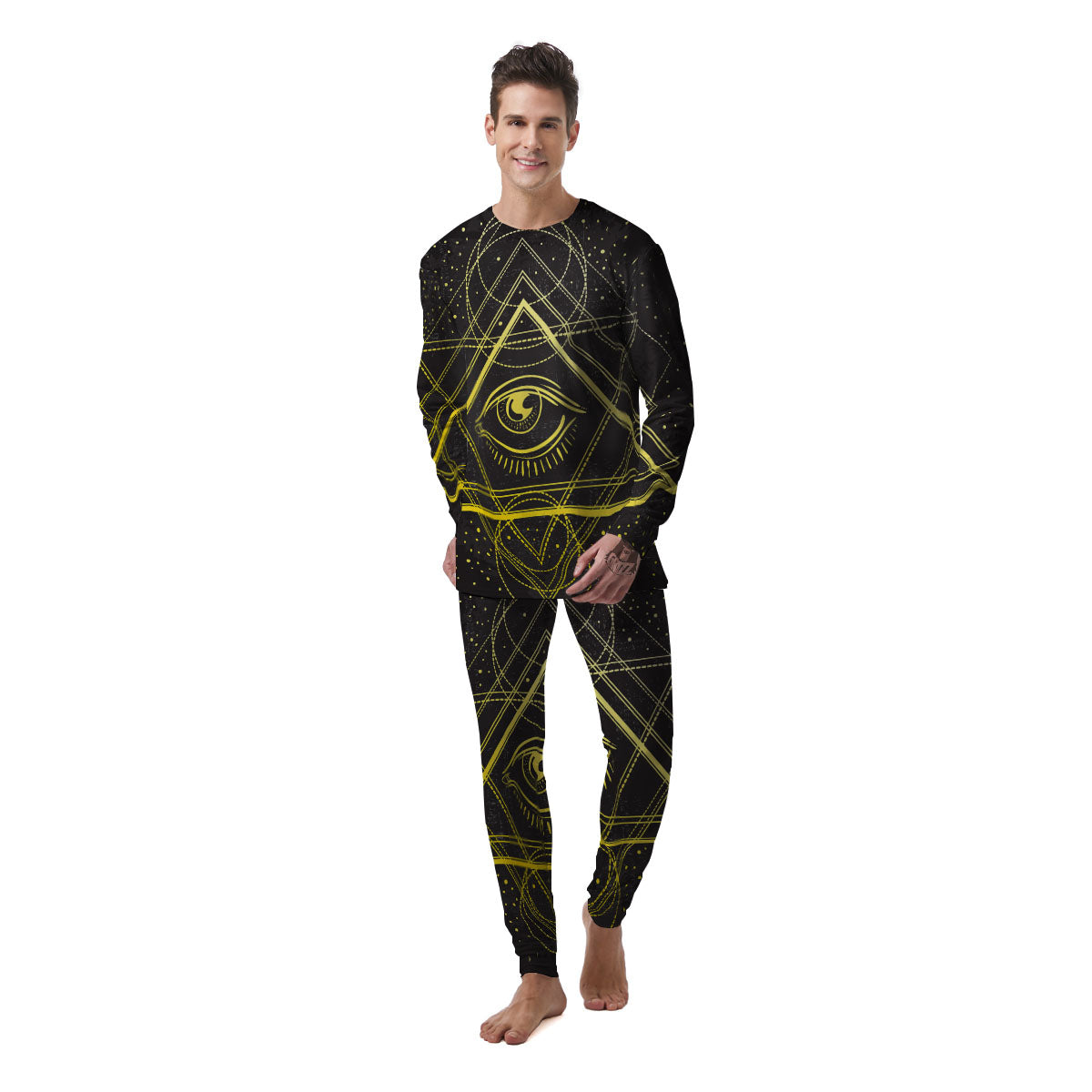 Symbol All Seeing Eye Print Men's Pajamas-grizzshop