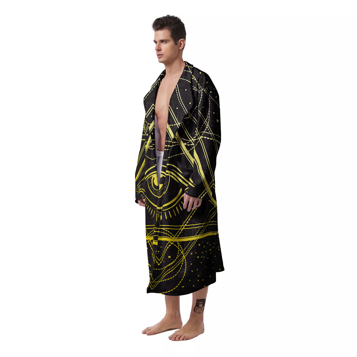 Symbol All Seeing Eye Print Men's Robe-grizzshop