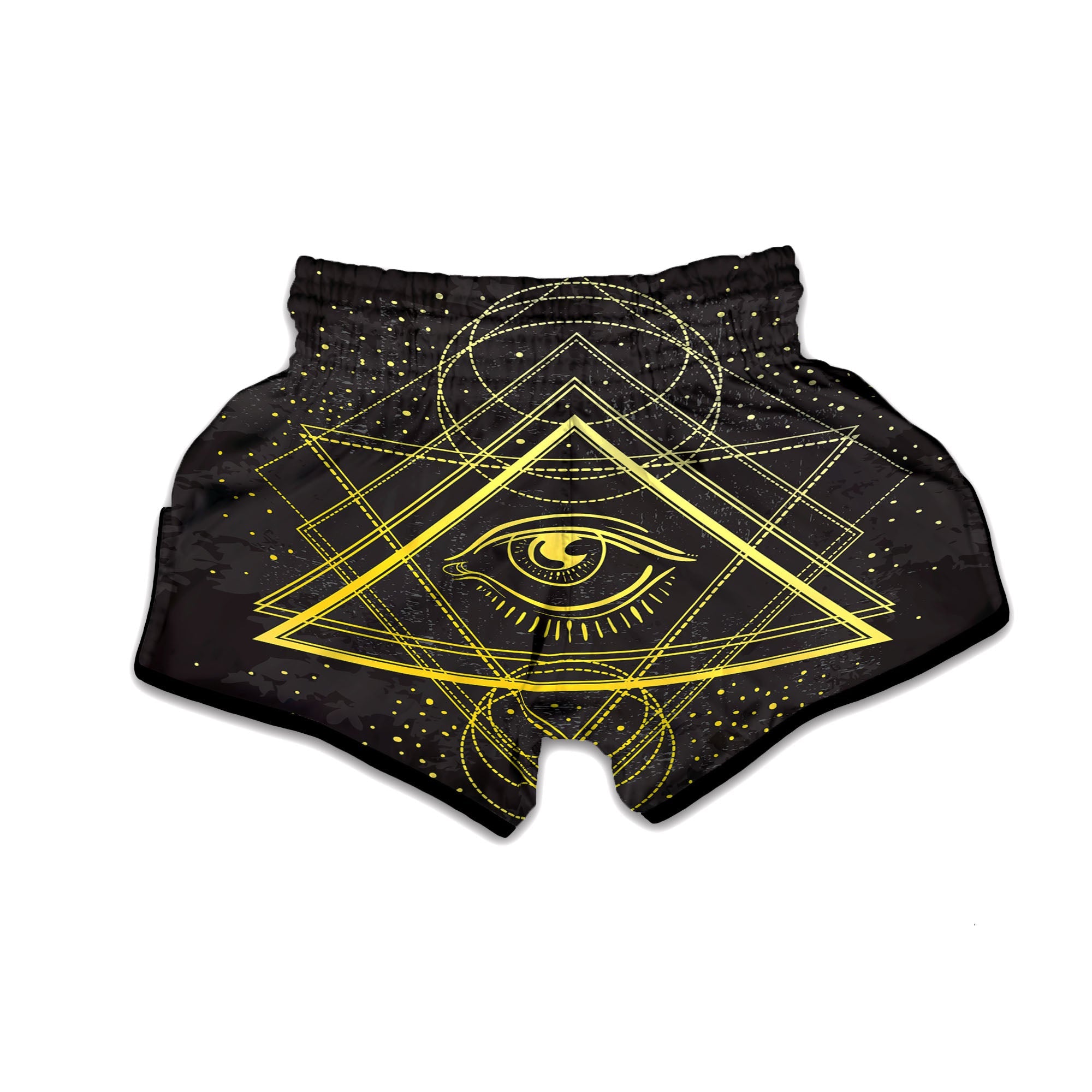 Symbol All Seeing Eye Print Muay Thai Boxing Shorts-grizzshop
