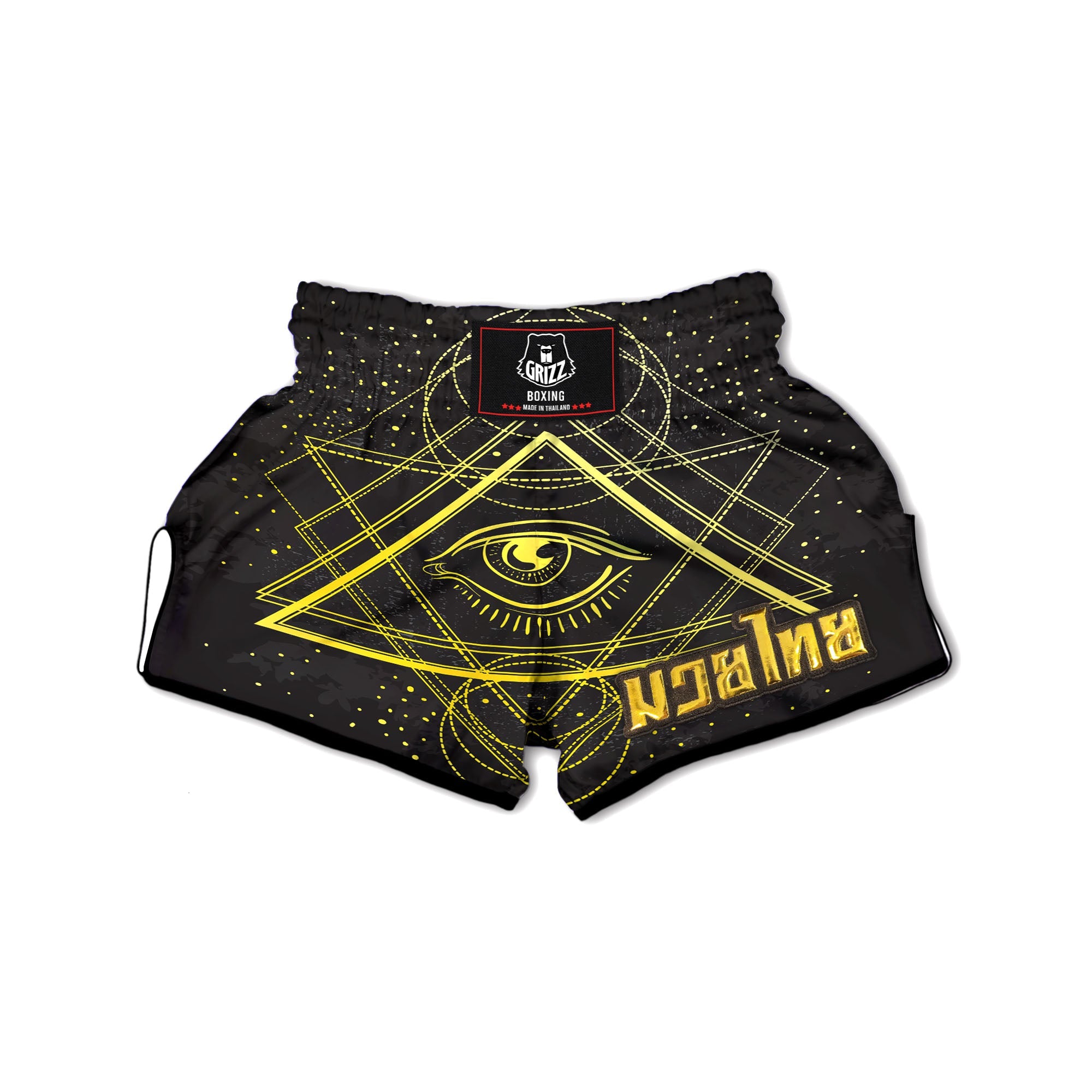 Symbol All Seeing Eye Print Muay Thai Boxing Shorts-grizzshop