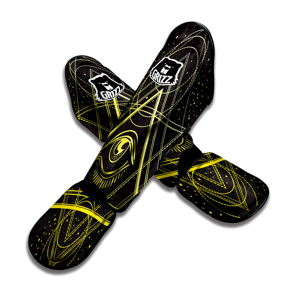 Symbol All Seeing Eye Print Muay Thai Shin Guards-grizzshop
