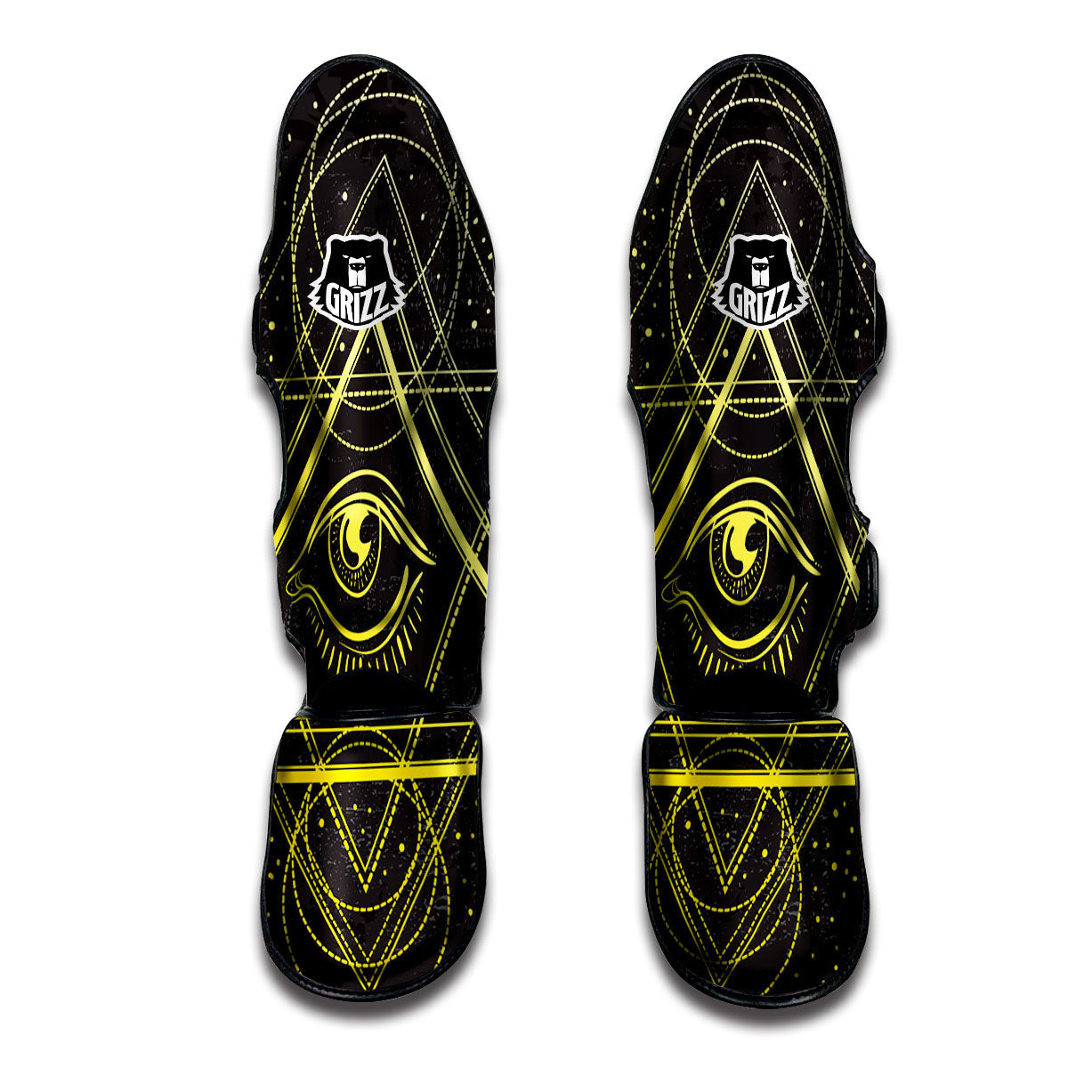 Symbol All Seeing Eye Print Muay Thai Shin Guards-grizzshop