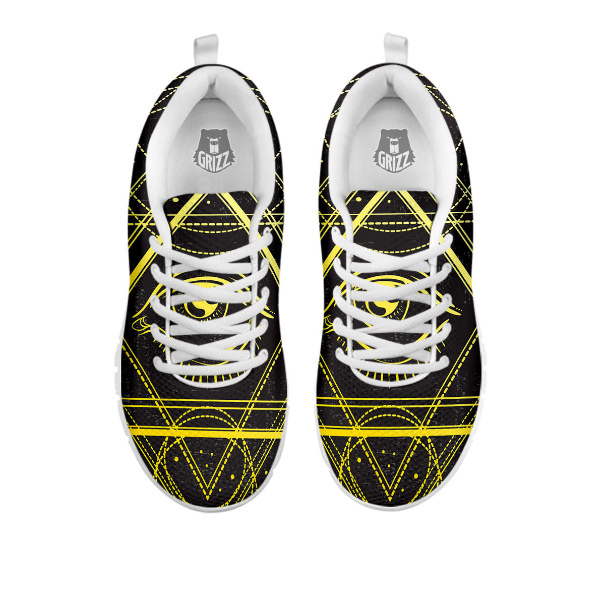 Symbol All Seeing Eye Print White Sneaker-grizzshop