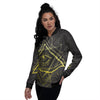 Symbol All Seeing Eye Print Women's Bomber Jacket-grizzshop