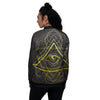 Symbol All Seeing Eye Print Women's Bomber Jacket-grizzshop