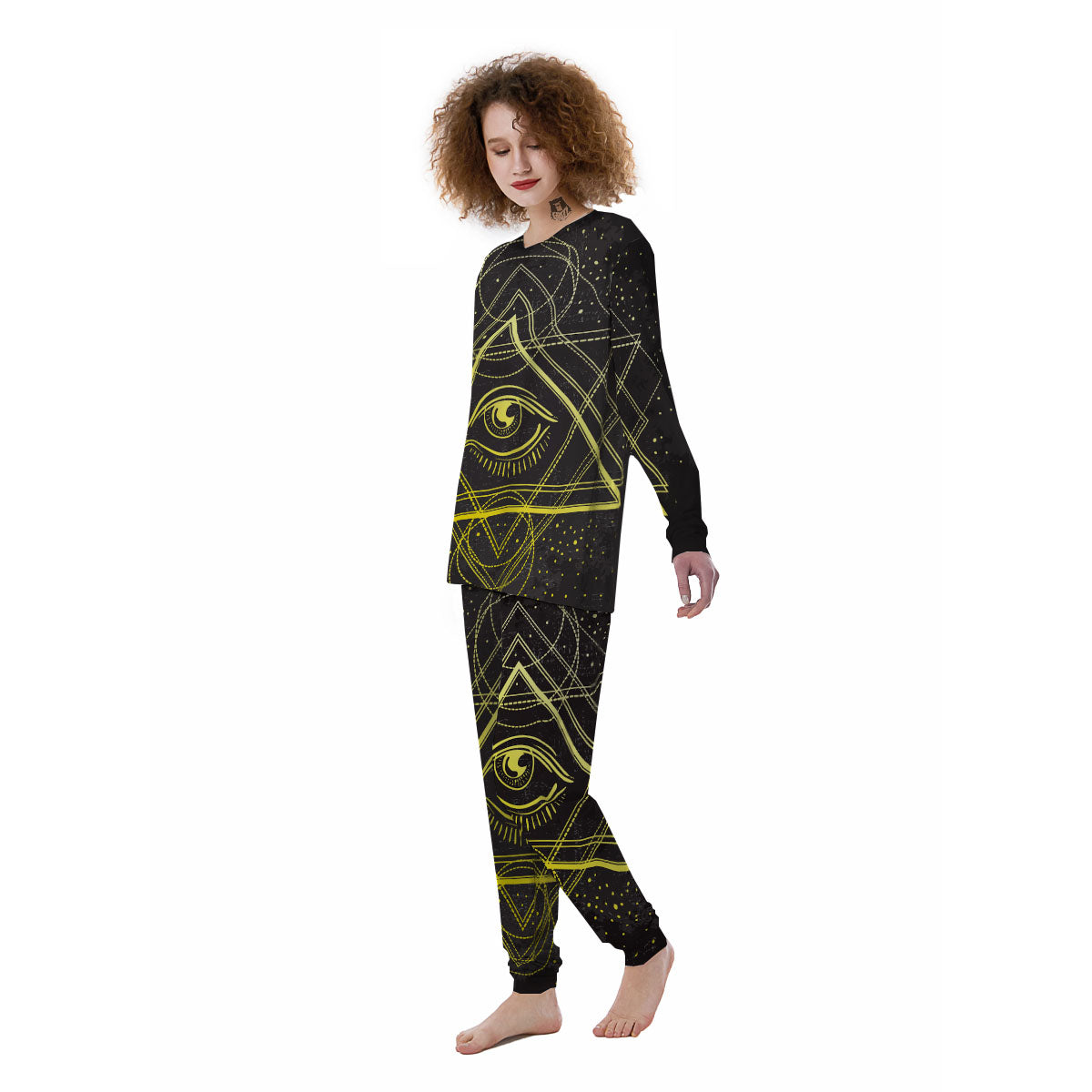 Symbol All Seeing Eye Print Women's Pajamas-grizzshop