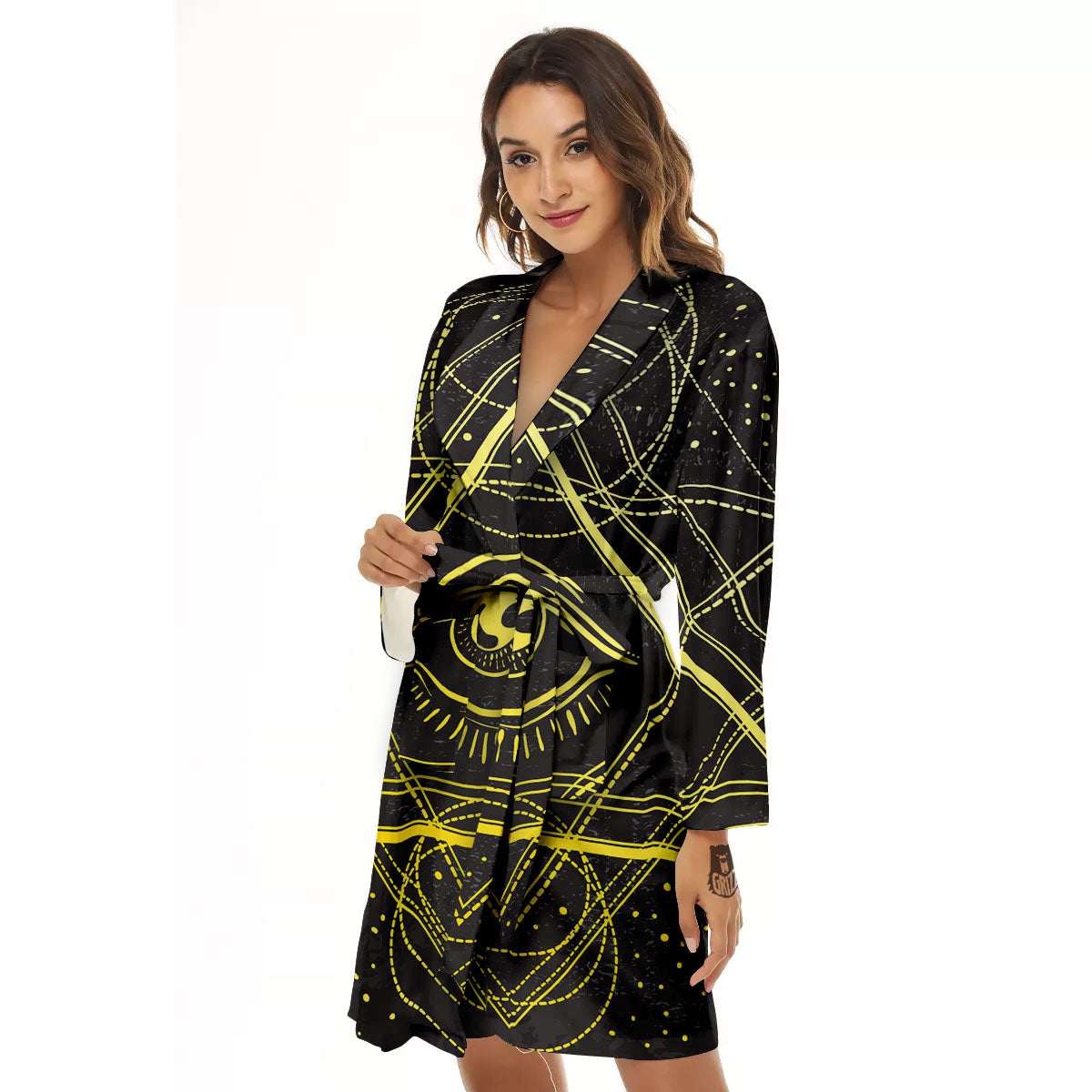 Symbol All Seeing Eye Print Women's Robe-grizzshop