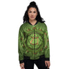 Symbol Anahata Chakra Print Women's Bomber Jacket-grizzshop