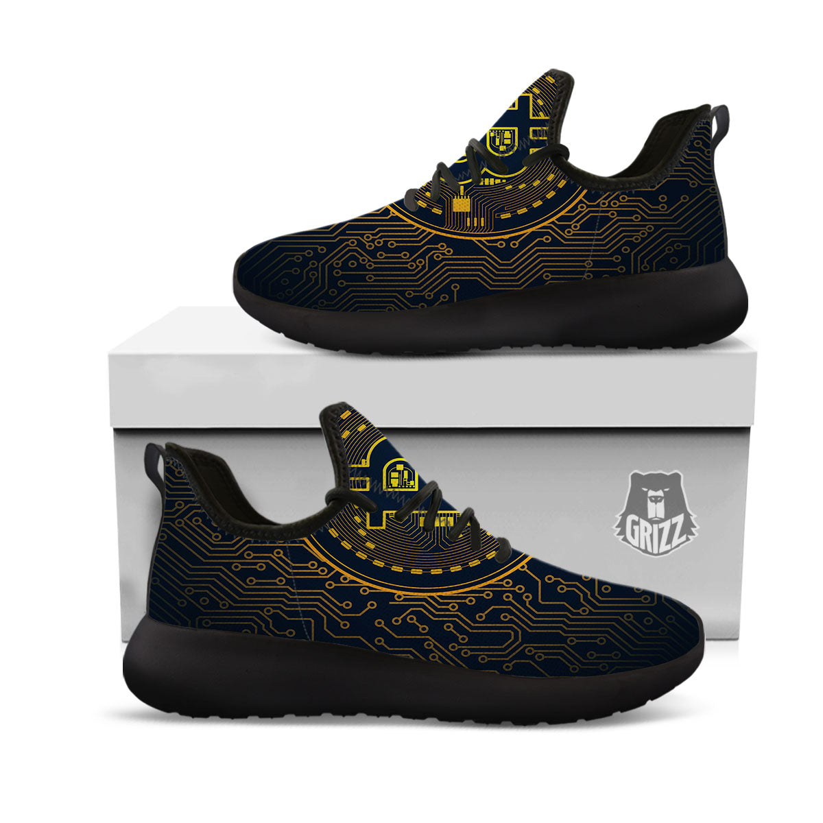 Symbol Bitcoin Crypto Print Black Athletic Shoes-grizzshop