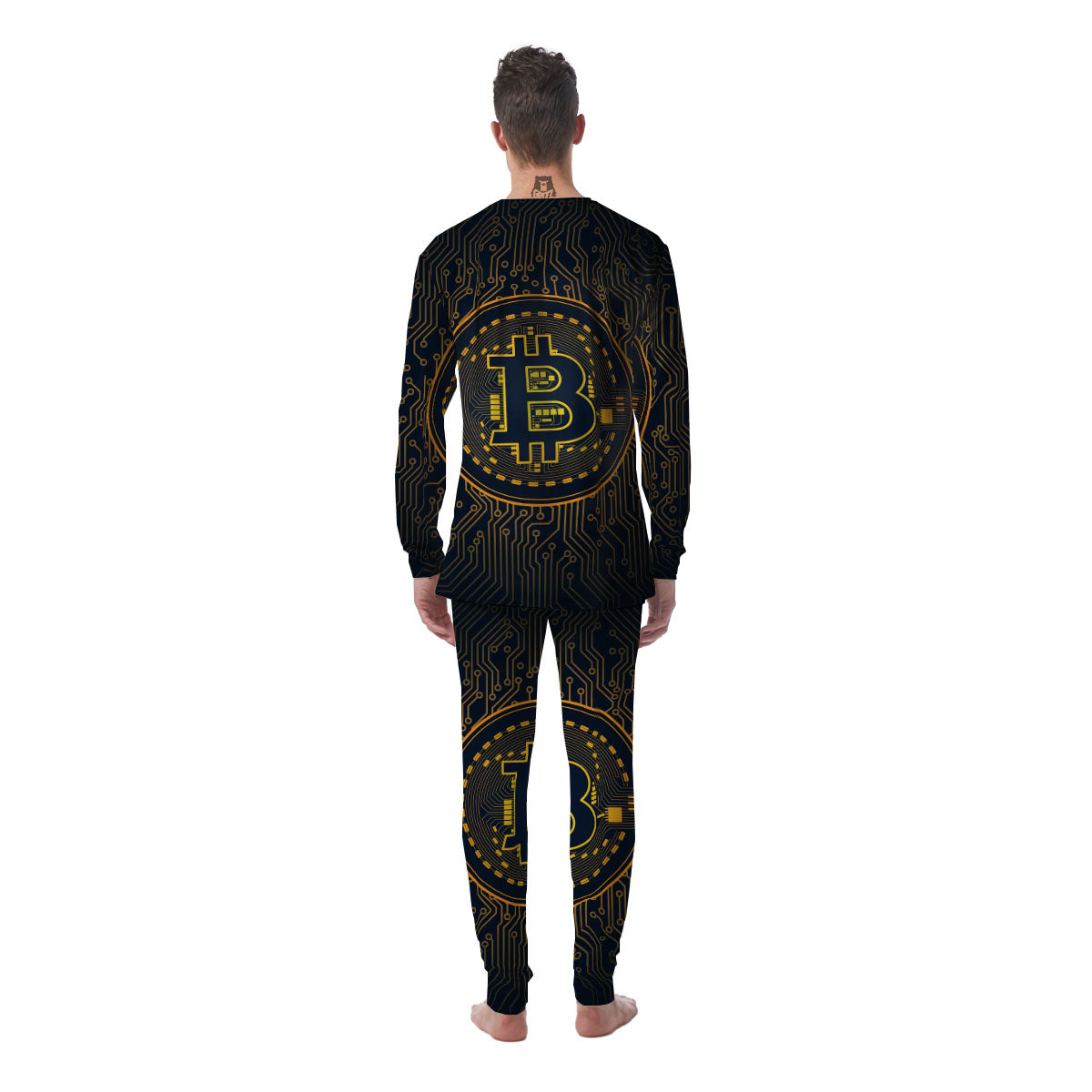 Symbol Bitcoin Crypto Print Men's Pajamas-grizzshop