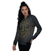 Symbol Bitcoin Crypto Print Women's Bomber Jacket-grizzshop