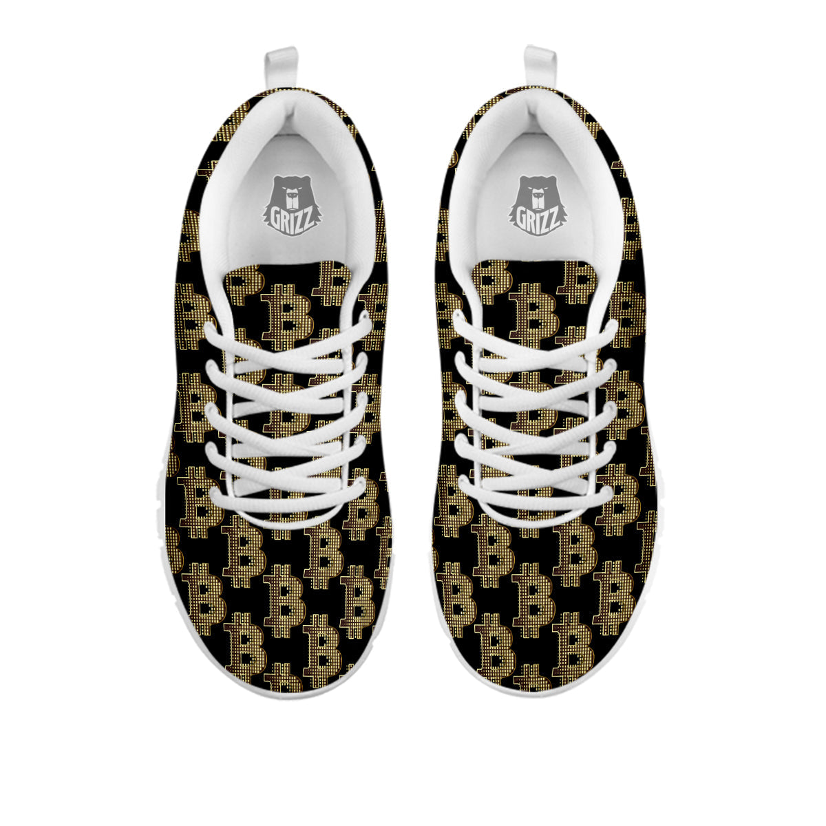 Symbol Bitcoin Print Pattern White Sneaker-grizzshop