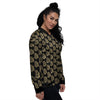 Symbol Bitcoin Print Pattern Women's Bomber Jacket-grizzshop