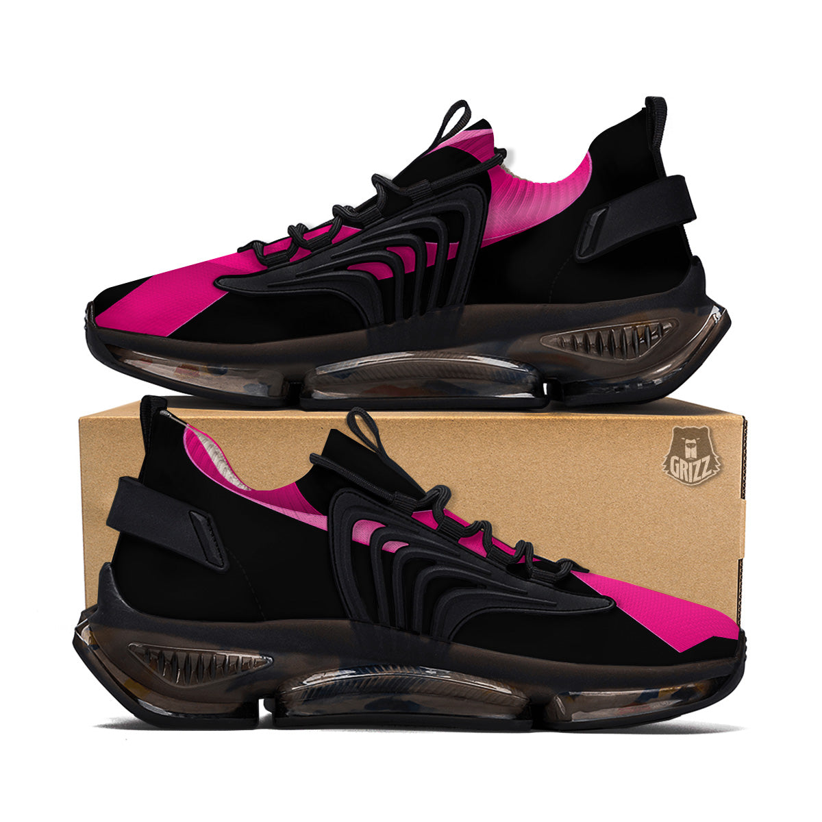 Symbol Breast Cancer Awareness Print Black Gym Shoes-grizzshop
