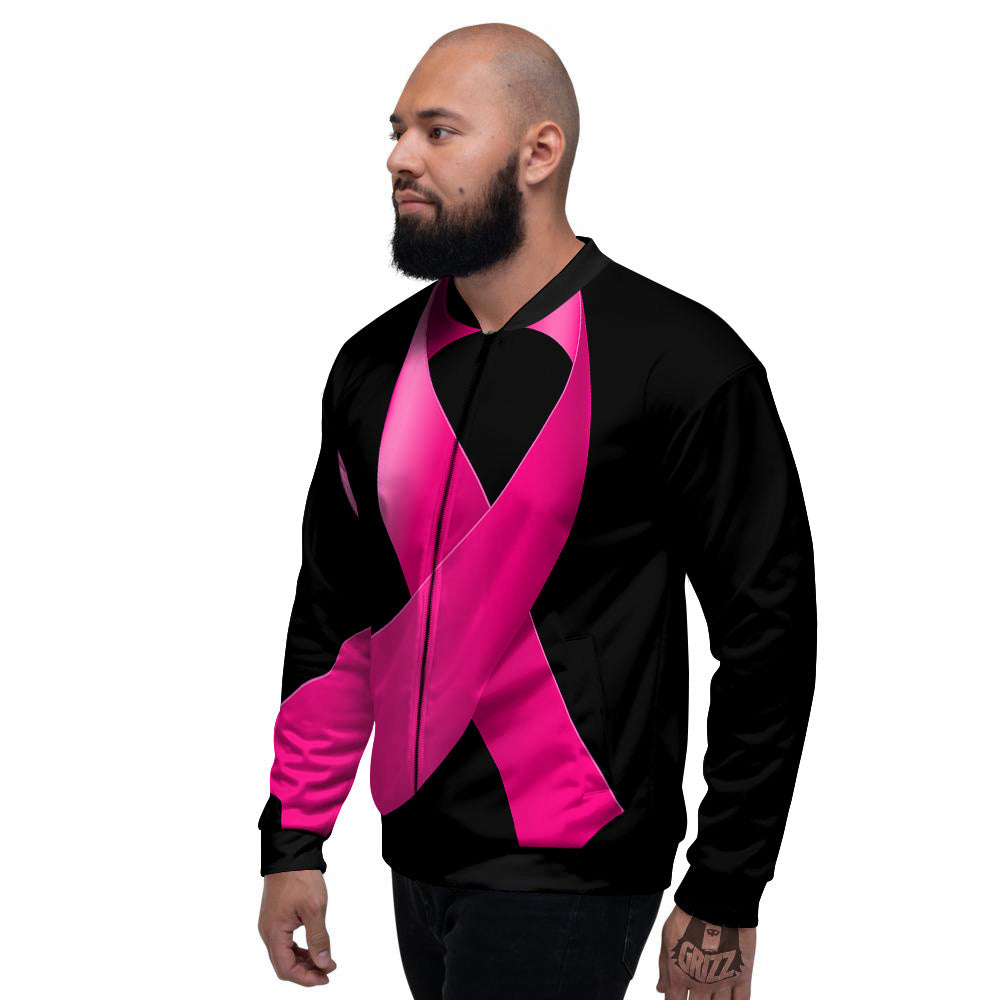 Symbol Breast Cancer Awareness Print Men's Bomber Jacket-grizzshop