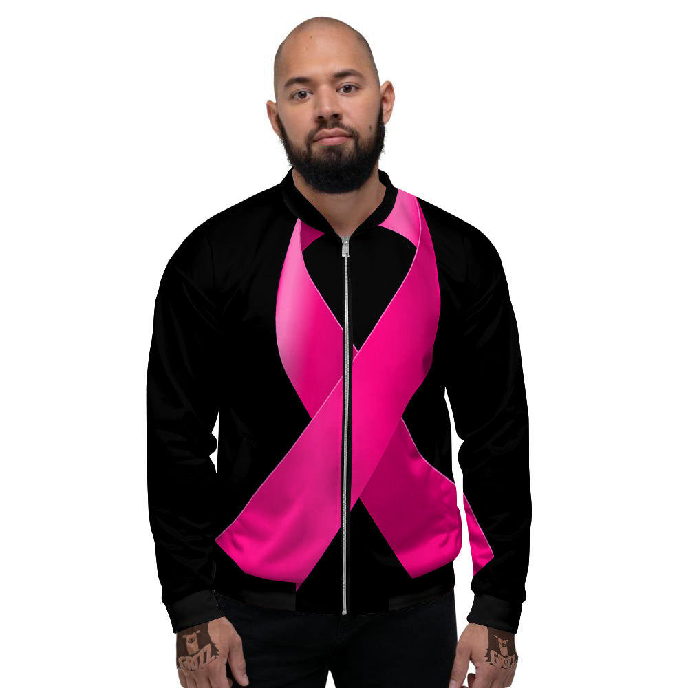 Symbol Breast Cancer Awareness Print Men's Bomber Jacket-grizzshop